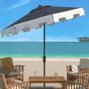 SAFAVIEH Outdoor Collection City Fashion Navy/Ivory Auto Tilt 9 Ft UV Protected Umbrella(Navy/Ivory)