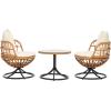 SAFAVIEH Outdoor Collection Colby Natural/Beige 3-Piece Patio Set