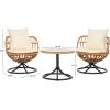 SAFAVIEH Outdoor Collection Colby Natural/Beige 3-Piece Patio Set