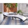 SAFAVIEH Outdoor Collection Colley Natural Wicker/White Cushion Adjustable Recliner Chaise Lounge Chair (PAT7722D)(Black)