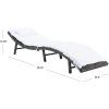 SAFAVIEH Outdoor Collection Colley Natural Wicker/White Cushion Adjustable Recliner Chaise Lounge Chair (PAT7722D)(Grey Brown)