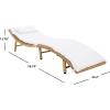 SAFAVIEH Outdoor Collection Colley Natural Wicker/White Cushion Adjustable Recliner Chaise Lounge Chair (PAT7722D)(Natural)