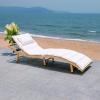 SAFAVIEH Outdoor Collection Colley Natural Wicker/White Cushion Adjustable Recliner Chaise Lounge Chair (PAT7722D)(Natural)