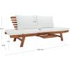 SAFAVIEH Outdoor Collection Emely Natural Acacia Wood/Grey Expandable Loveseat Daybed(Natural/Beige)