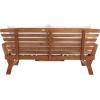 SAFAVIEH Outdoor Collection Emely Natural Acacia Wood/Grey Expandable Loveseat Daybed(Natural/Beige)