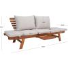 SAFAVIEH Outdoor Collection Emely Natural Acacia Wood/Grey Expandable Loveseat Daybed(Natural/Light Grey)