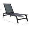 SAFAVIEH Outdoor Collection Fionne Silver/Grey Texline Adjustable Chaise Lounge Chair (PAT9038B)(Black)