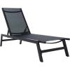 SAFAVIEH Outdoor Collection Fionne Silver/Grey Texline Adjustable Chaise Lounge Chair (PAT9038B)(Black)