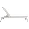 SAFAVIEH Outdoor Collection Fionne Silver/Grey Texline Adjustable Chaise Lounge Chair (PAT9038B)(Silver/Beige)