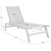 SAFAVIEH Outdoor Collection Fionne Silver/Grey Texline Adjustable Chaise Lounge Chair (PAT9038B)(Silver/Beige)