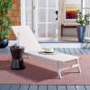 SAFAVIEH Outdoor Collection Fionne Silver/Grey Texline Adjustable Chaise Lounge Chair (PAT9038B)(Silver/Beige)