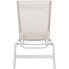 SAFAVIEH Outdoor Collection Fionne Silver/Grey Texline Adjustable Chaise Lounge Chair (PAT9038B)(Silver/Beige)