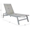 SAFAVIEH Outdoor Collection Fionne Silver/Grey Texline Adjustable Chaise Lounge Chair (PAT9038B)(Silver/Grey)