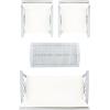 SAFAVIEH Outdoor Collection Fontana Natural/Aqua Cushion 4-Piece Conversation Patio Set(Grey/Beige)