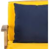 SAFAVIEH Outdoor Collection Fontana Natural/Aqua Cushion 4-Piece Conversation Patio Set(Natural/Yellow)