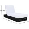 SAFAVIEH Outdoor Collection Gillian Tan Rope/White Cushion Chaise Lounge Chair (PAT7527A)(Black / White)