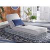 SAFAVIEH Outdoor Collection Gillian Tan Rope/White Cushion Chaise Lounge Chair (PAT7527A)(Grey / Grey)