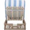 SAFAVIEH Outdoor Collection Gillian Tan Rope/White Cushion Chaise Lounge Chair (PAT7527A)(Heather Tan/Baby Blue Stripe)