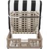 SAFAVIEH Outdoor Collection Gillian Tan Rope/White Cushion Chaise Lounge Chair (PAT7527A)(Heather Tan/Black Striped)