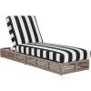 SAFAVIEH Outdoor Collection Gillian Tan Rope/White Cushion Chaise Lounge Chair (PAT7527A)(Heather Tan/Black Striped)