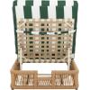 SAFAVIEH Outdoor Collection Gillian Tan Rope/White Cushion Chaise Lounge Chair (PAT7527A)(Heather Tan/Hunter Green Stripe)