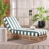 SAFAVIEH Outdoor Collection Gillian Tan Rope/White Cushion Chaise Lounge Chair (PAT7527A)(Heather Tan/Hunter Green Stripe)
