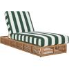 SAFAVIEH Outdoor Collection Gillian Tan Rope/White Cushion Chaise Lounge Chair (PAT7527A)(Heather Tan/Hunter Green Stripe)
