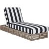 SAFAVIEH Outdoor Collection Gillian Tan Rope/White Cushion Chaise Lounge Chair (PAT7527A)(Heather Tan/Navy Striped)