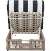 SAFAVIEH Outdoor Collection Gillian Tan Rope/White Cushion Chaise Lounge Chair (PAT7527A)(Heather Tan/Navy Striped)