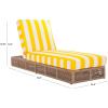 SAFAVIEH Outdoor Collection Gillian Tan Rope/White Cushion Chaise Lounge Chair (PAT7527A)(Heather Tan/Yellow Stripe)