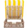 SAFAVIEH Outdoor Collection Gillian Tan Rope/White Cushion Chaise Lounge Chair (PAT7527A)(Heather Tan/Yellow Stripe)