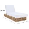 SAFAVIEH Outdoor Collection Gillian Tan Rope/White Cushion Chaise Lounge Chair (PAT7527A)(Tan / White)