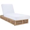 SAFAVIEH Outdoor Collection Gillian Tan Rope/White Cushion Chaise Lounge Chair (PAT7527A)(Tan / White)