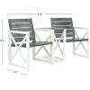 SAFAVIEH Outdoor Collection Jovanna White and Ash Grey Two Seat Bench(Ash Grey / White)