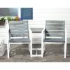 SAFAVIEH Outdoor Collection Jovanna White and Ash Grey Two Seat Bench(Ash Grey / White)