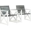 SAFAVIEH Outdoor Collection Jovanna White and Ash Grey Two Seat Bench(Ash Grey / White)