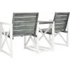 SAFAVIEH Outdoor Collection Jovanna White and Ash Grey Two Seat Bench(Ash Grey / White)
