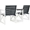 SAFAVIEH Outdoor Collection Jovanna White and Ash Grey Two Seat Bench(Dark Slate Gray / White)