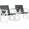 SAFAVIEH Outdoor Collection Jovanna White and Ash Grey Two Seat Bench(Dark Slate Gray / White)
