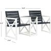 SAFAVIEH Outdoor Collection Jovanna White and Ash Grey Two Seat Bench(Dark Slate Gray / White)