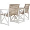 SAFAVIEH Outdoor Collection Jovanna White and Ash Grey Two Seat Bench(White / Oak)