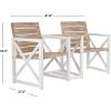 SAFAVIEH Outdoor Collection Jovanna White and Ash Grey Two Seat Bench(White / Oak)