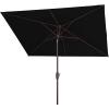 SAFAVIEH Outdoor Collection Kamen Navy 7 x 10 Ft Rectangular Auto Tilt UV Protected Umbrella(Black)