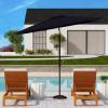 SAFAVIEH Outdoor Collection Kamen Navy 7 x 10 Ft Rectangular Auto Tilt UV Protected Umbrella(Navy)