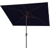 SAFAVIEH Outdoor Collection Kamen Navy 7 x 10 Ft Rectangular Auto Tilt UV Protected Umbrella(Navy)