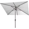 SAFAVIEH Outdoor Collection Kamen Navy 7 x 10 Ft Rectangular Auto Tilt UV Protected Umbrella(White)
