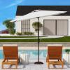 SAFAVIEH Outdoor Collection Kamen Navy 7 x 10 Ft Rectangular Auto Tilt UV Protected Umbrella(White)