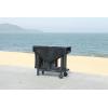 SAFAVIEH Outdoor Collection Kerman Grey Wash 5-Piece Foldable Patio Dining Set (Fully Assembled)(Black)