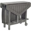 SAFAVIEH Outdoor Collection Kerman Grey Wash 5-Piece Foldable Patio Dining Set (Fully Assembled)(Grey)