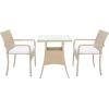 SAFAVIEH Outdoor Collection Laban Natural/White Cushion 3-Piece Bistro Set PAT7718D(Beige/White)
